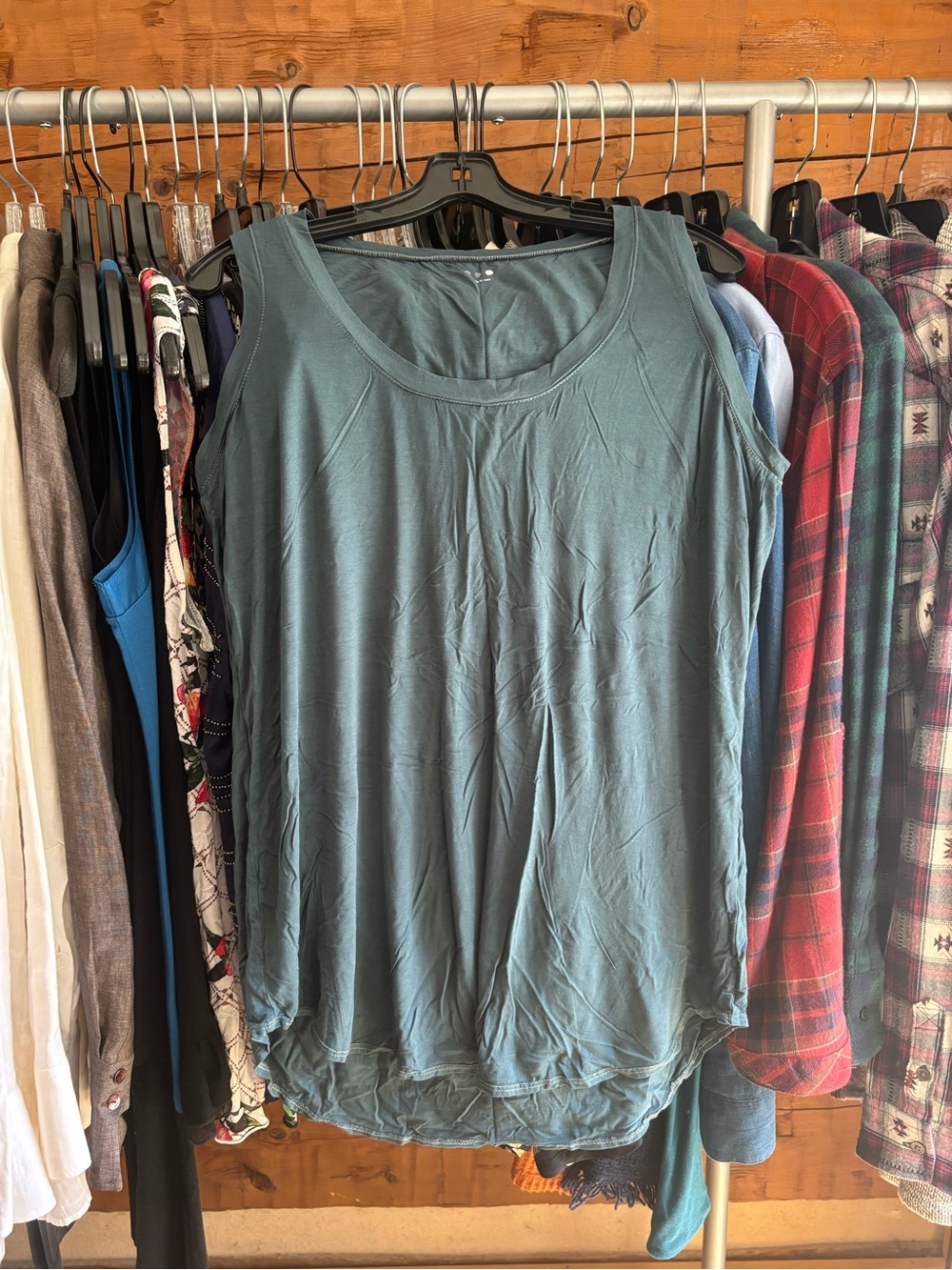 Three Dots Teal Scoop Neck Tank